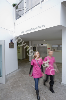 Two students at entrance