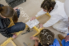 Joinery students and lecturer