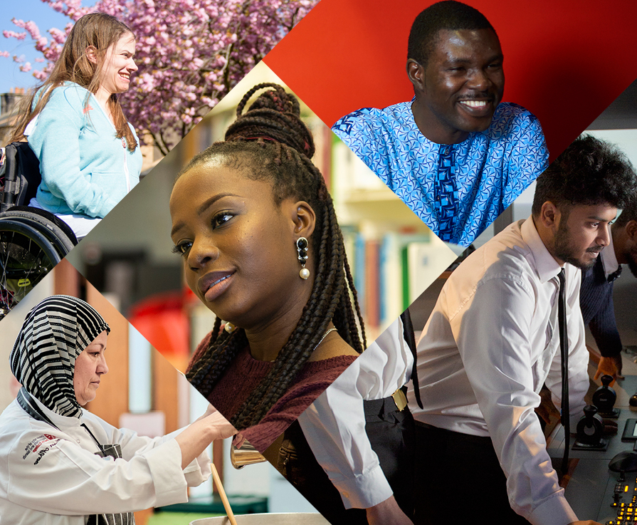 collage image of students