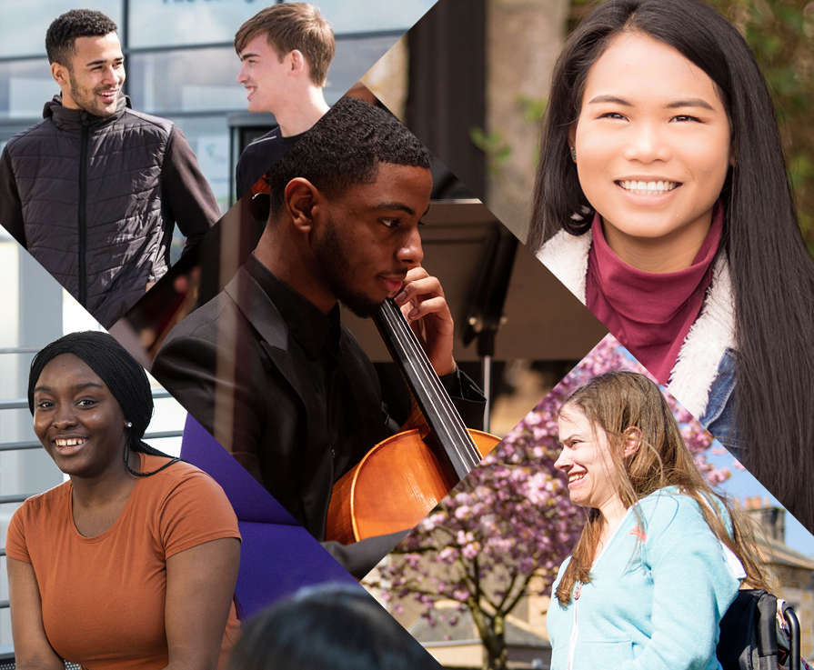 Collage of students demonstrating equality and diversity