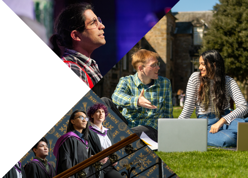 Photocollage of students in different environments.