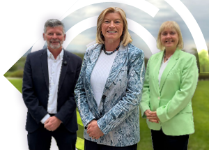 SFC's Board members Danny Gallacher, Professor Cara Aitchison and Linda Hanna