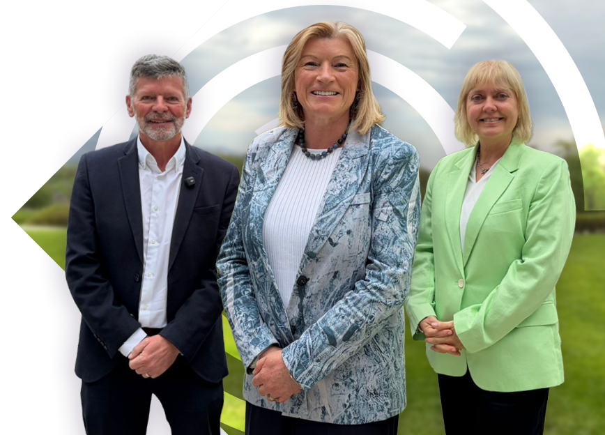 SFC's Board members Danny Gallacher, Professor Cara Aitchison and Linda Hanna